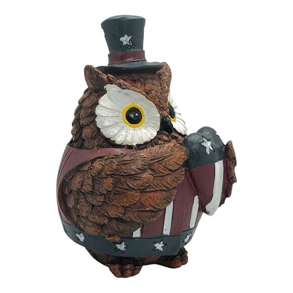 PATRIOTIC OWL FIGURINE FOR JULY 4TH INDEPENDENCE DAY CELEBRATION - Picture 2 of 13